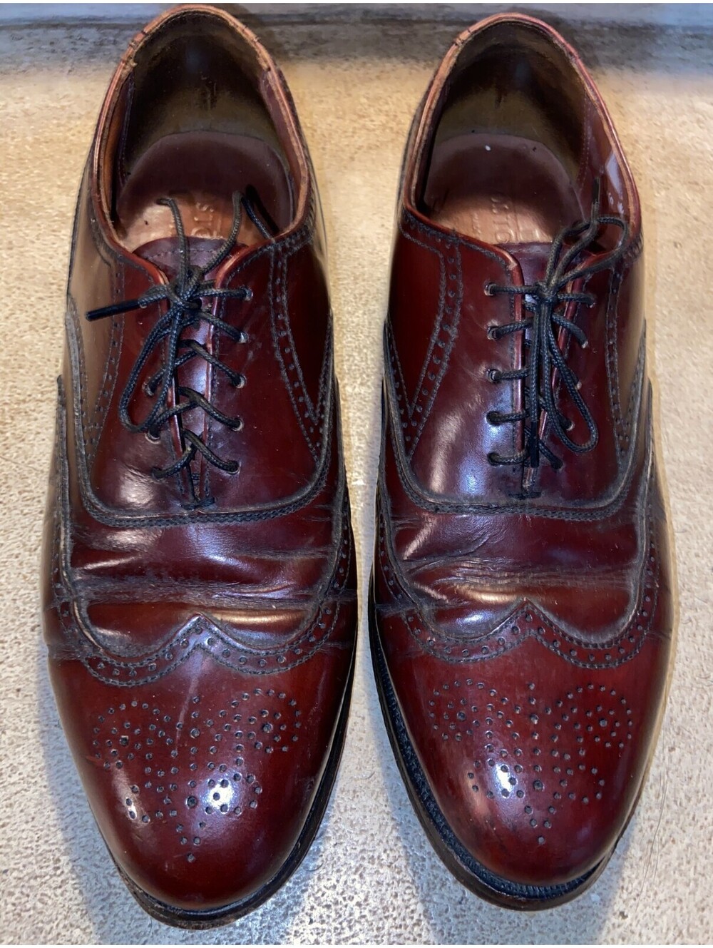 OXBLOOD BOSTONIAN USA LACE UP WING TIP BUSINESS SHOES 9 D/B 26238 22233243 USA 2